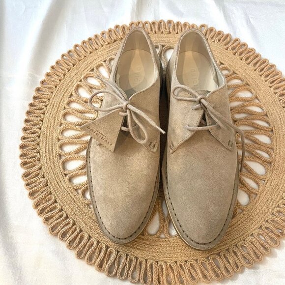 Clarks Original Women Friya Point Sand Suede Lace Up Sneakers Size 8.5 - Picture 3 of 9
